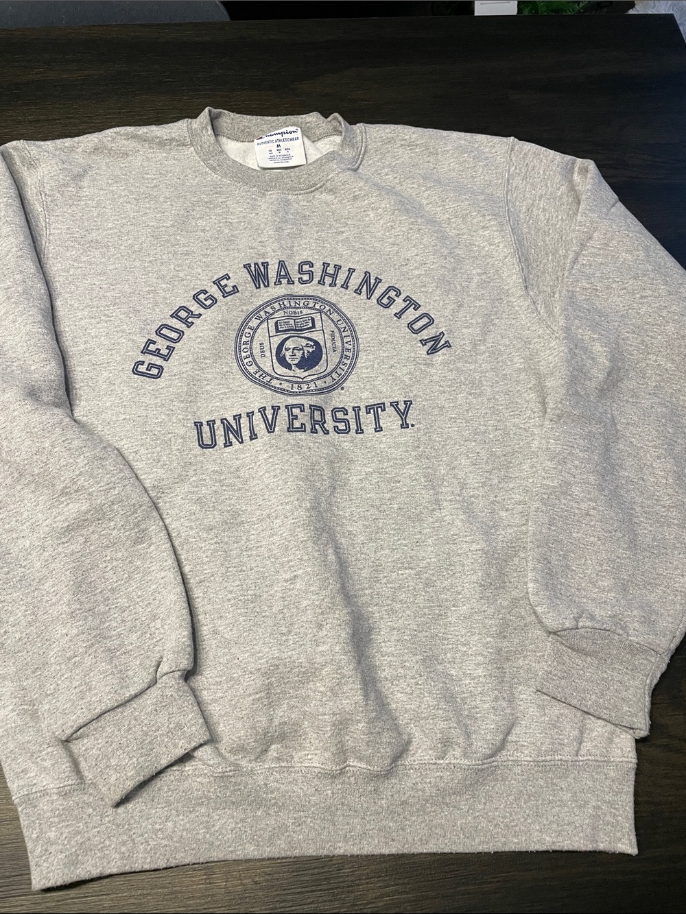 Vintage Champion Gray Crewneck with Navy George Washington University